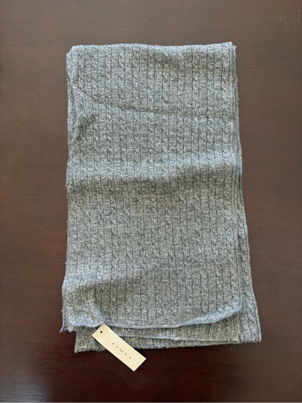 Lightweight Ribbed Gray Women's Scarf